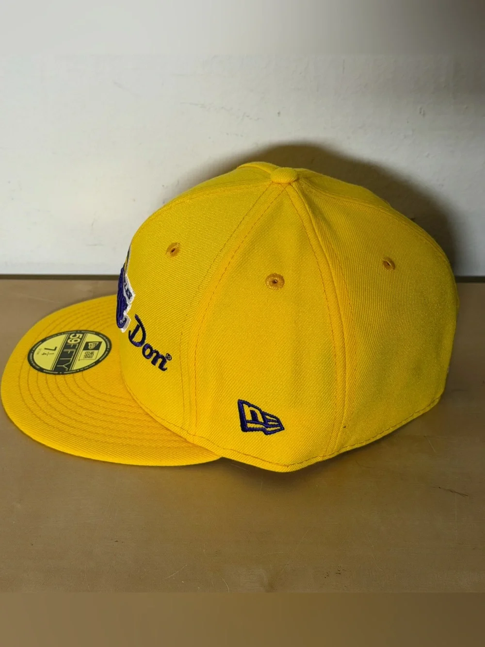 NEW Just Don x New Era LA Lakers 59FIFTY Fitted Hat Yellow 7 1/4 60229014
